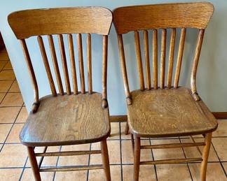  antique oak chairs 