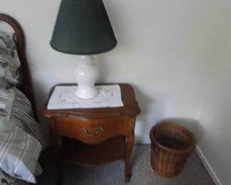 Nightstand, lamp