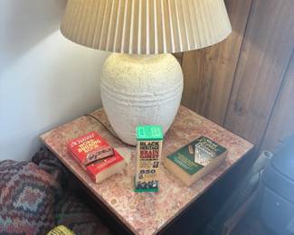 marble top end table/lamp