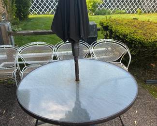 table with umbrella