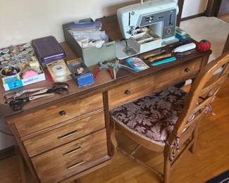sewing table with machine