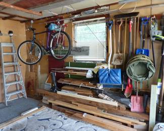 Garage!Loaded ! There Are Tools, Bike, Fishing Poles, Wheelchair And Lots Of Misc Items, Come Dig For Treasures!!