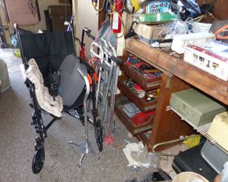 Garage!Loaded ! There Are Tools, Bike, Fishing Poles, Wheelchair And Lots Of Misc Items, Come Dig For Treasures!!