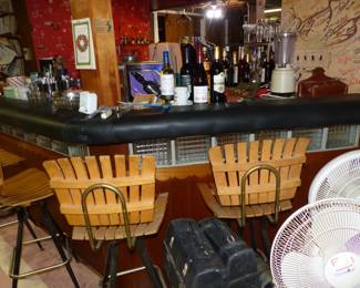 Vintage Bar Stools & Misc Vintage Bar Items