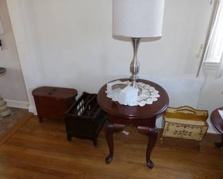 Side Table, Lamp, Magazine Racks