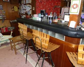 Vintage Bar Stools & Misc Vintage Bar Items