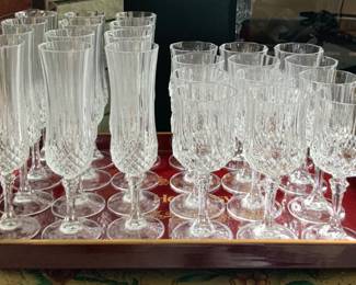 Cristal d’ arques service for 12 each set. 