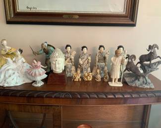 Royal Doulton figurines, Asian carvings and statuary