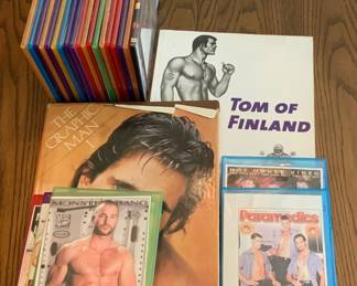 Collection of male erotica. Print and DVD format. Must be 18 years old to view and purchase. 