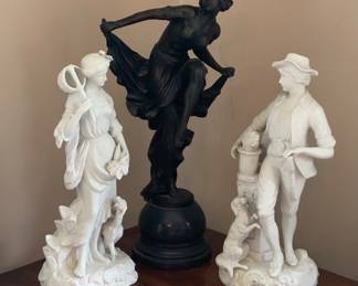 Metal and porcelain statuary