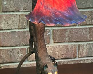  Crouching Cat  accent lamp, Art Deco-style decorative light