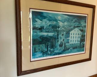 Will Moses framed print titled "Lee's Crossing," signed and numbered 
