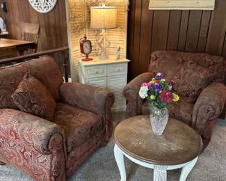 Armchairs, coffee table 