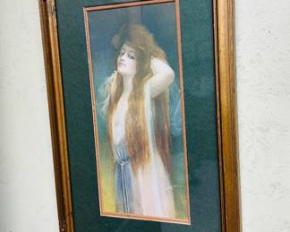 Victorian "Calendar Girl" print by artist J. Ross Bryson