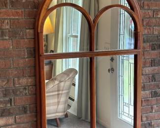 Windowpane arched wall mirror
