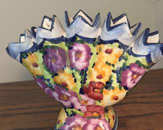 This  is a vintage Jay Willfred "five-finger" tulipiere vase, distributed by Andrea by Sadek and handmade in Portugal