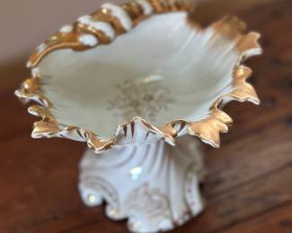 Mid-century Italian crustacean shell-shaped porcelain tazza dish 