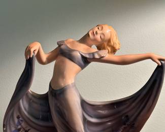Art Deco style Keramos-Austria ballerina porcelain sculpture.