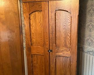 Rustic oak pantry cupboard 