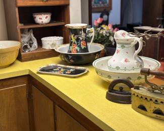 Antique wash jug and basin 