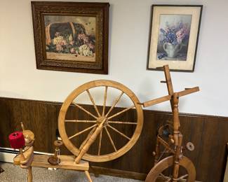 Vintage antique wood spinning wheels ,  Ashford Traditional model, 