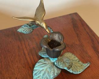 Vintage brass and bronze candlestick holder 
