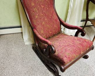 Victorian high-back rocking chair 