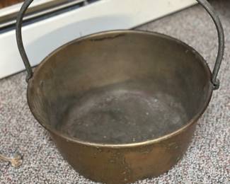 Antique brass jam pan