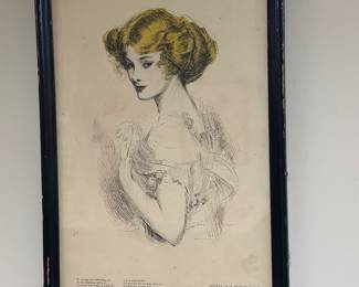  "Gibson Girl" print titled "A Winning Wave," created by the famous American illustrator Charles Dana Gibson