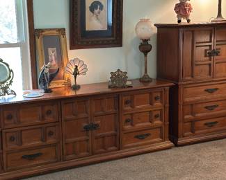 Vintage wood dressers from the Drexel Heritage Guildhall Collection