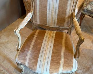 $800. Pair of Antique bergère chairs. 25 inches wide by 19 inches deep by 36 inches high. Seat height is 15 inches..