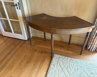 Antique crescent shaped Regency style butler's table.
