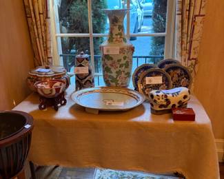 Antique Asian porcelain collectibles for sale during in-person shopping only.