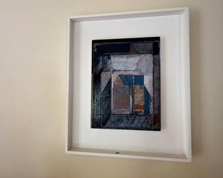 Gerald Immonen titled Thapus IX. 12 inches wide by 14 inches high distemper on panel.