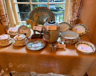 Antique Asian porcelain collectibles for sale during in-person shopping only.
