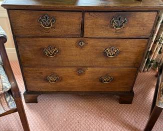 Antique four drawer chest 34 inches wide by 18 inches deep by 31 inches high