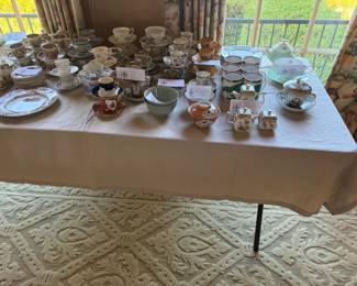 Antique and vintage porcelain collectibles and china sets for sale during in-person shopping only.