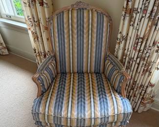 Wood frame upholstered chair - pair of them.
