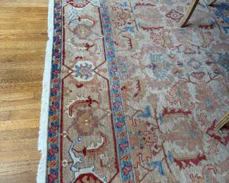 $980. Antique Serapi or Heriz hand-knotted carpet. 9'2" x 11'6"
