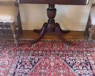 $450 Antique Regency style flip -top console game table. 36 inches wide by 18 inches deep by 29 inches high. 36"sq. when open.