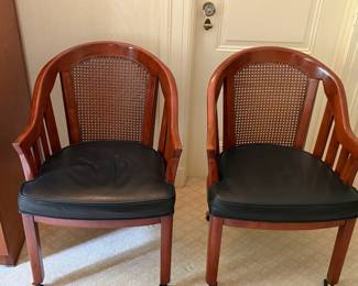 Pair of rolling office side chairs