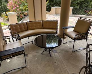 Vintage outdoor seating. Pieces identified separately with dimensions in following photos