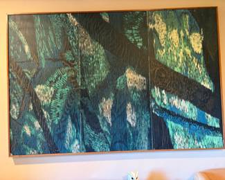 $460  Untitled and unsigned.  Paper mounted on wood.  some as found 60"w x 48"h.   Available in-person shopping only. 