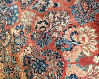 Antique Persian Sarouk hand-knotted Rug. 10‘ x 5“ by 18‘2“.