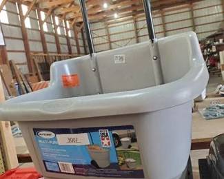 Suncast 2 cu. ft. Portable Plastic Gray Garden Cart