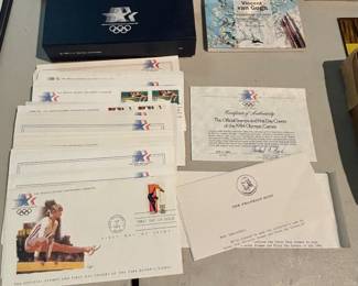 1984 Olympic First Day Issue Letters Franklin Mint 