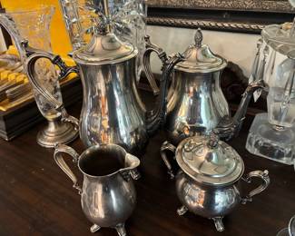 Silver plate tea service