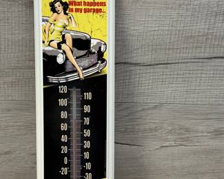 MY GARAGE MY RULES METAL WALL THERMOMETER
