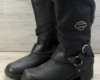 HARLEY DAVIDSON WOMENS LEATHER BIKER BOOTS 