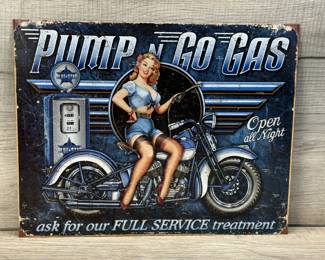 PUMP N GO GAS METAL WALL DECOR